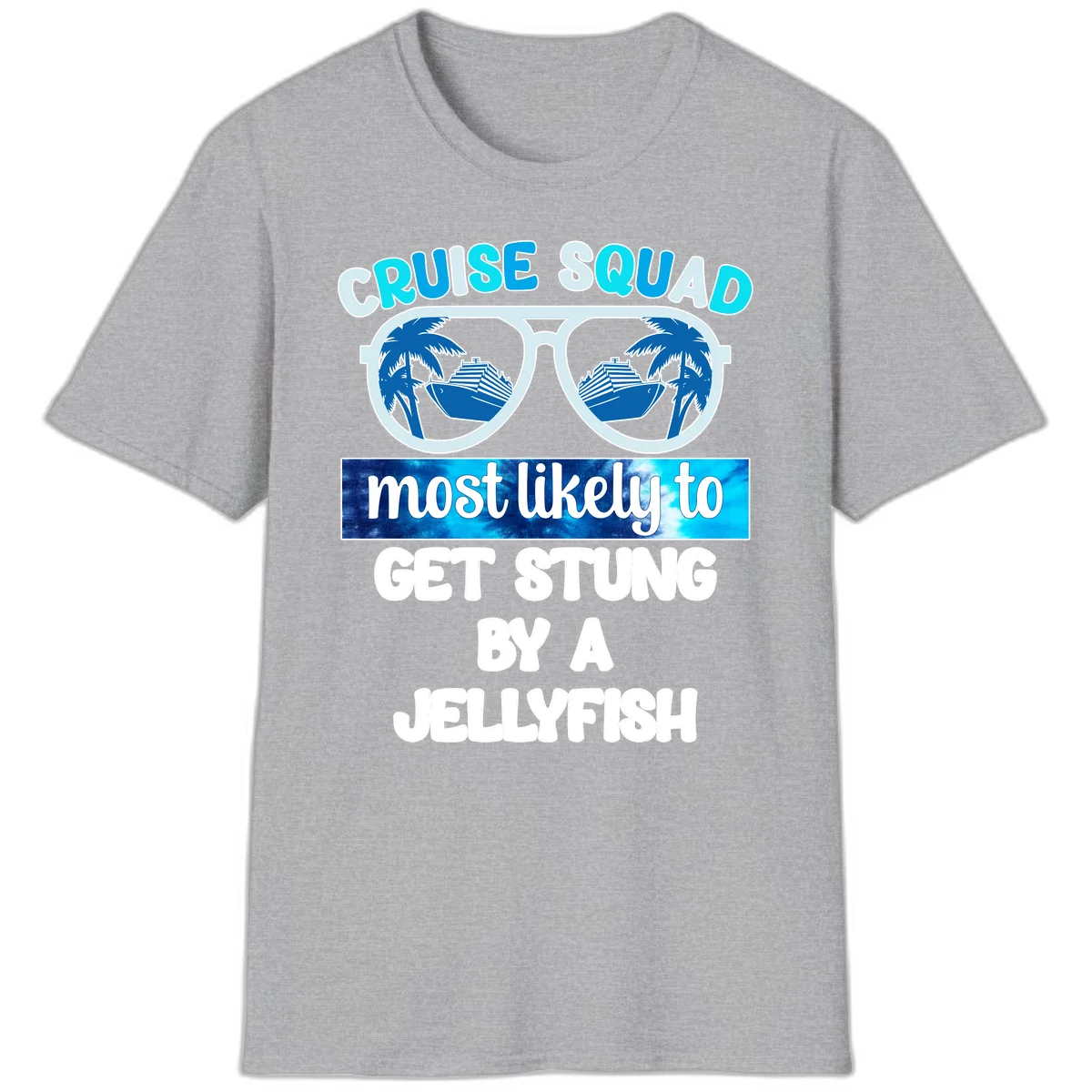 Cruise Squad Jellyfish Stung T-Shirt in Sport Grey