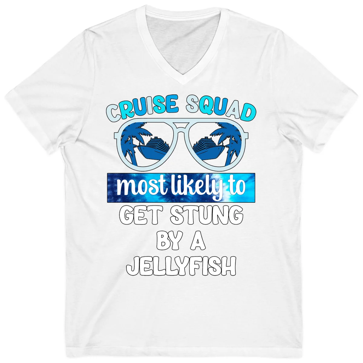 Cruise Squad Jellyfish Stung V-Neck in White
