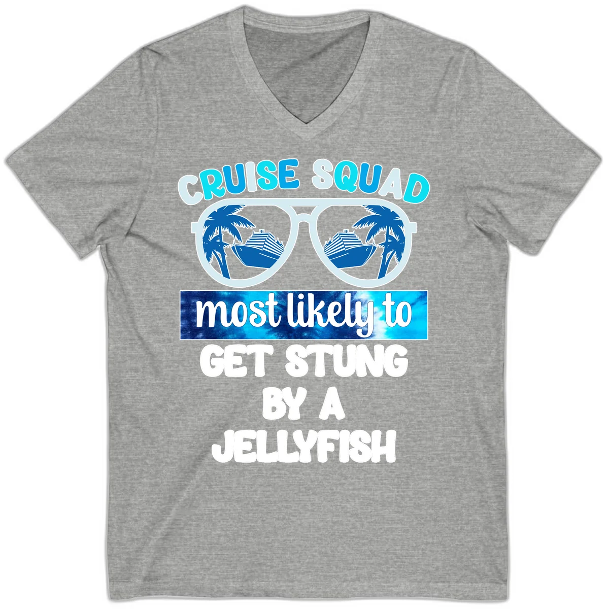Cruise Squad Jellyfish Stung V-Neck in Athletic Heather
