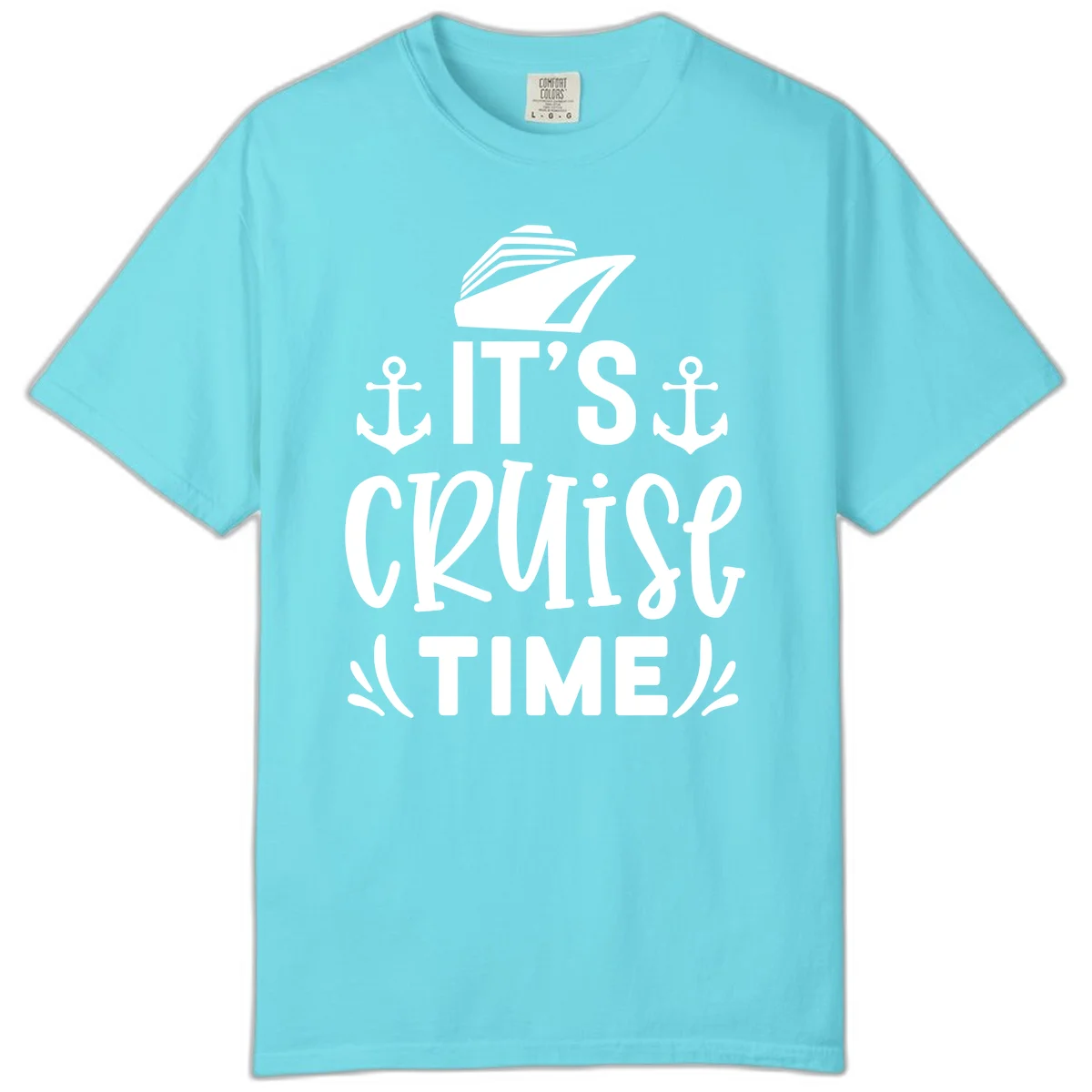 It's Cruise Time Nautical Anchor Comfort Color in Lagoon Blue