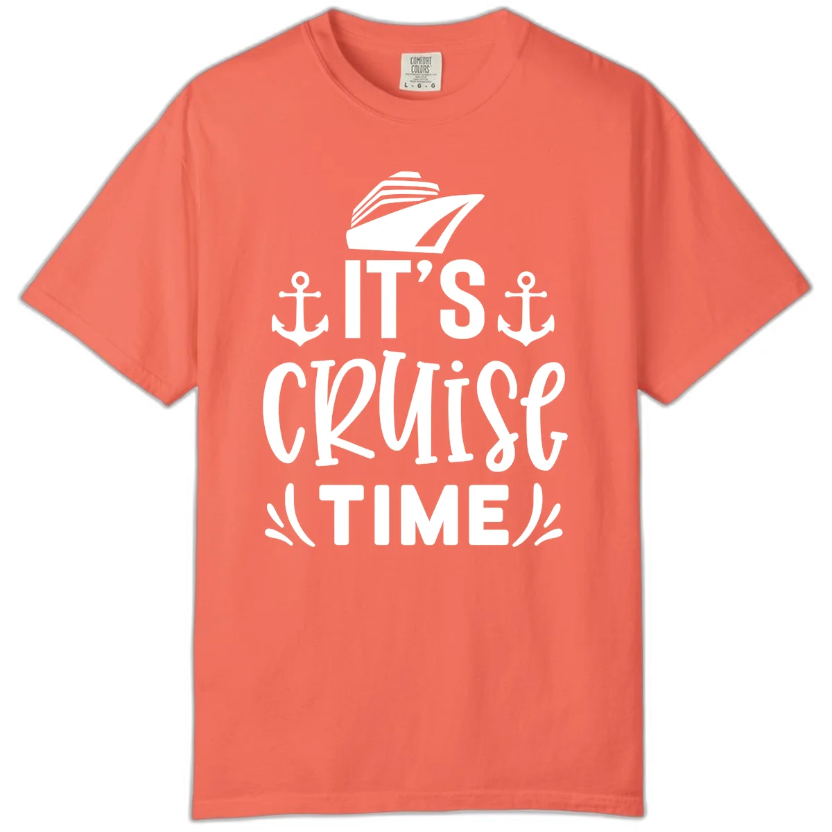 It's Cruise Time Nautical Anchor Comfort Color in Bright Salmon