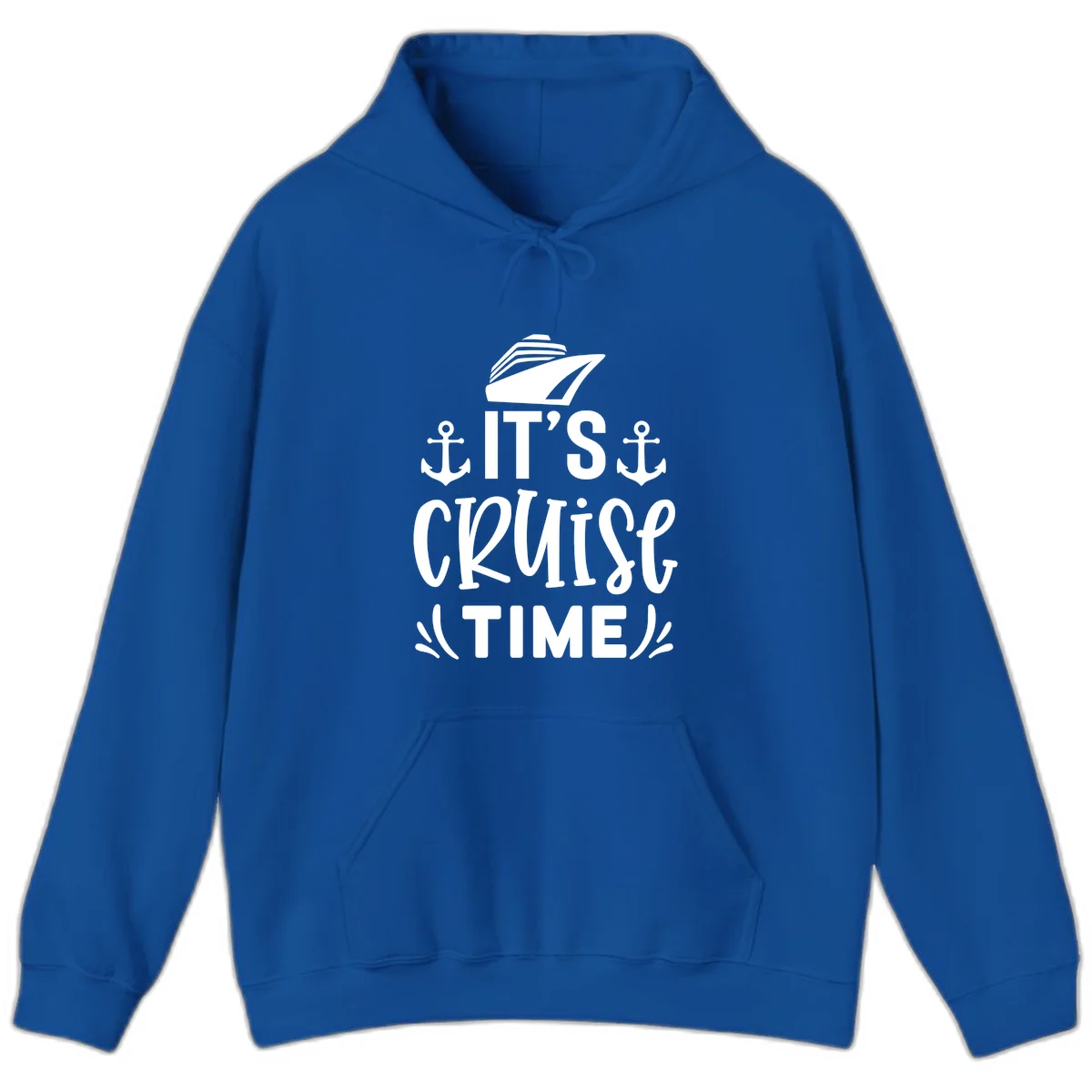It's Cruise Time Nautical Anchor Hoodie in Royal