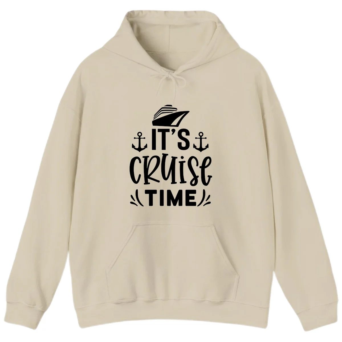 It's Cruise Time Nautical Anchor Hoodie in Sand