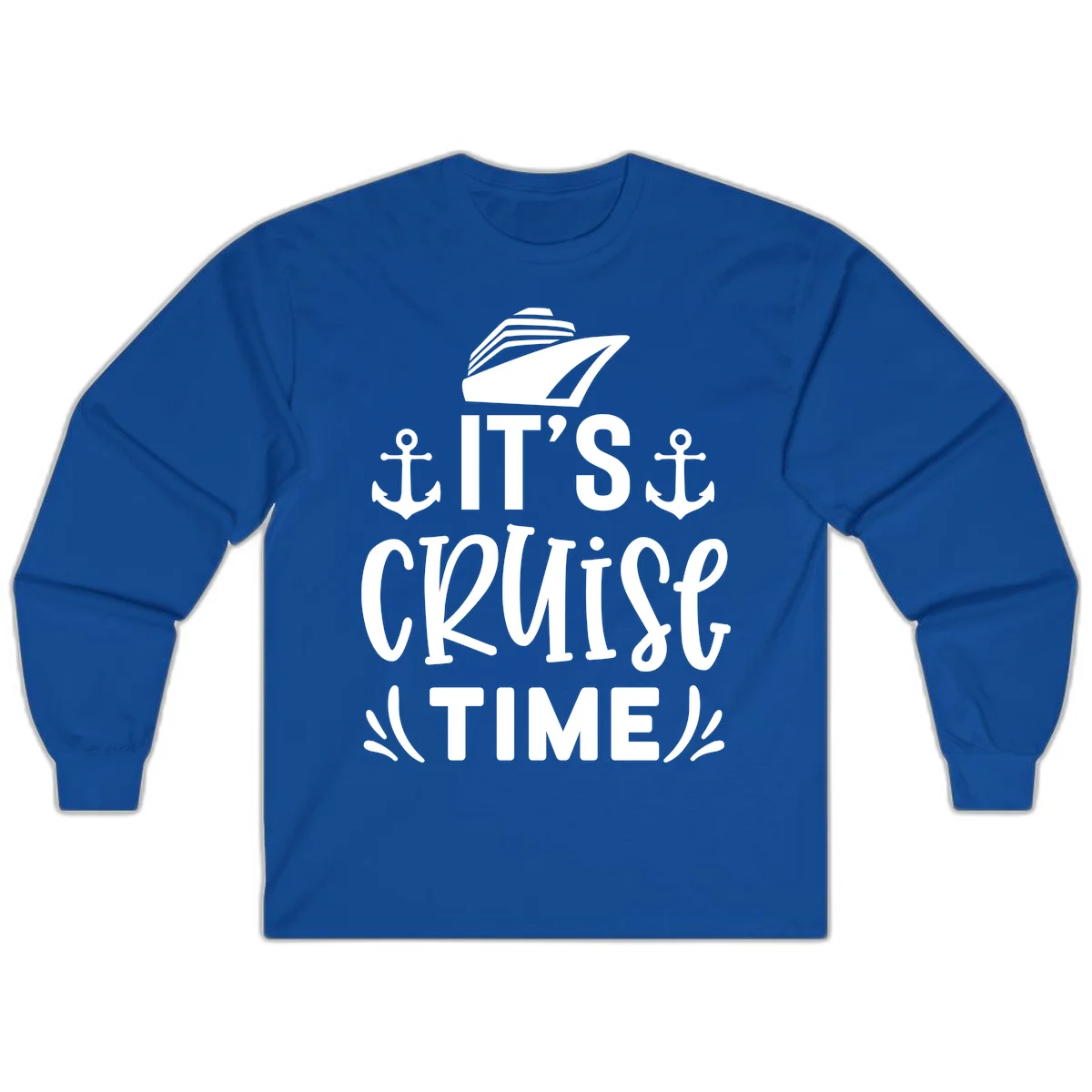 It's Cruise Time Nautical Anchor Long Sleeve in Royal