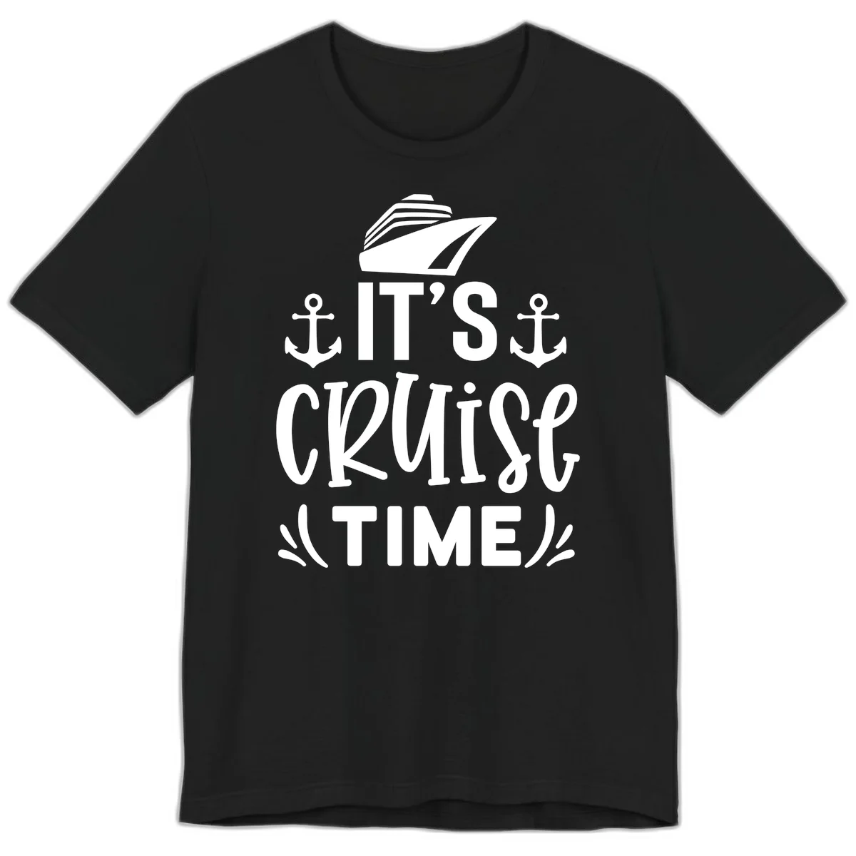 It's Cruise Time Nautical Anchor Premium T-Shirt in Black