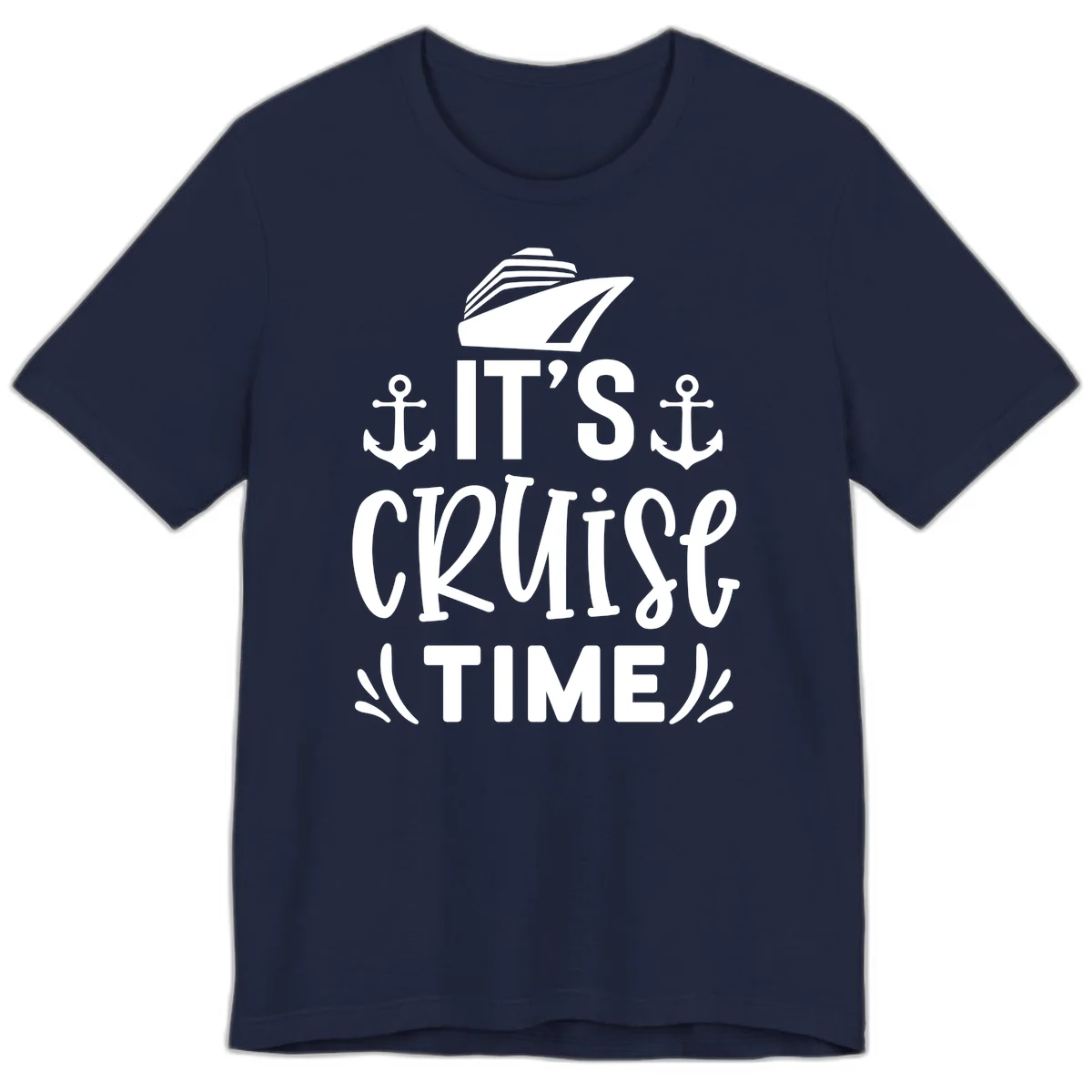 It's Cruise Time Nautical Anchor Premium T-Shirt in Navy