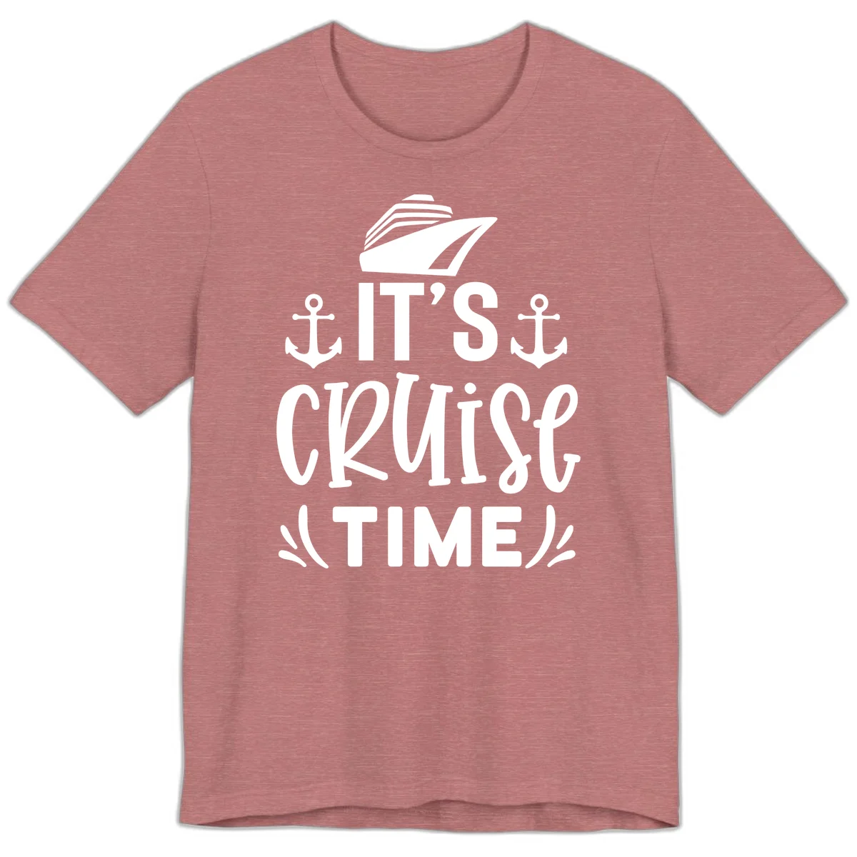 It's Cruise Time Nautical Anchor Premium T-Shirt in Heather Mauve