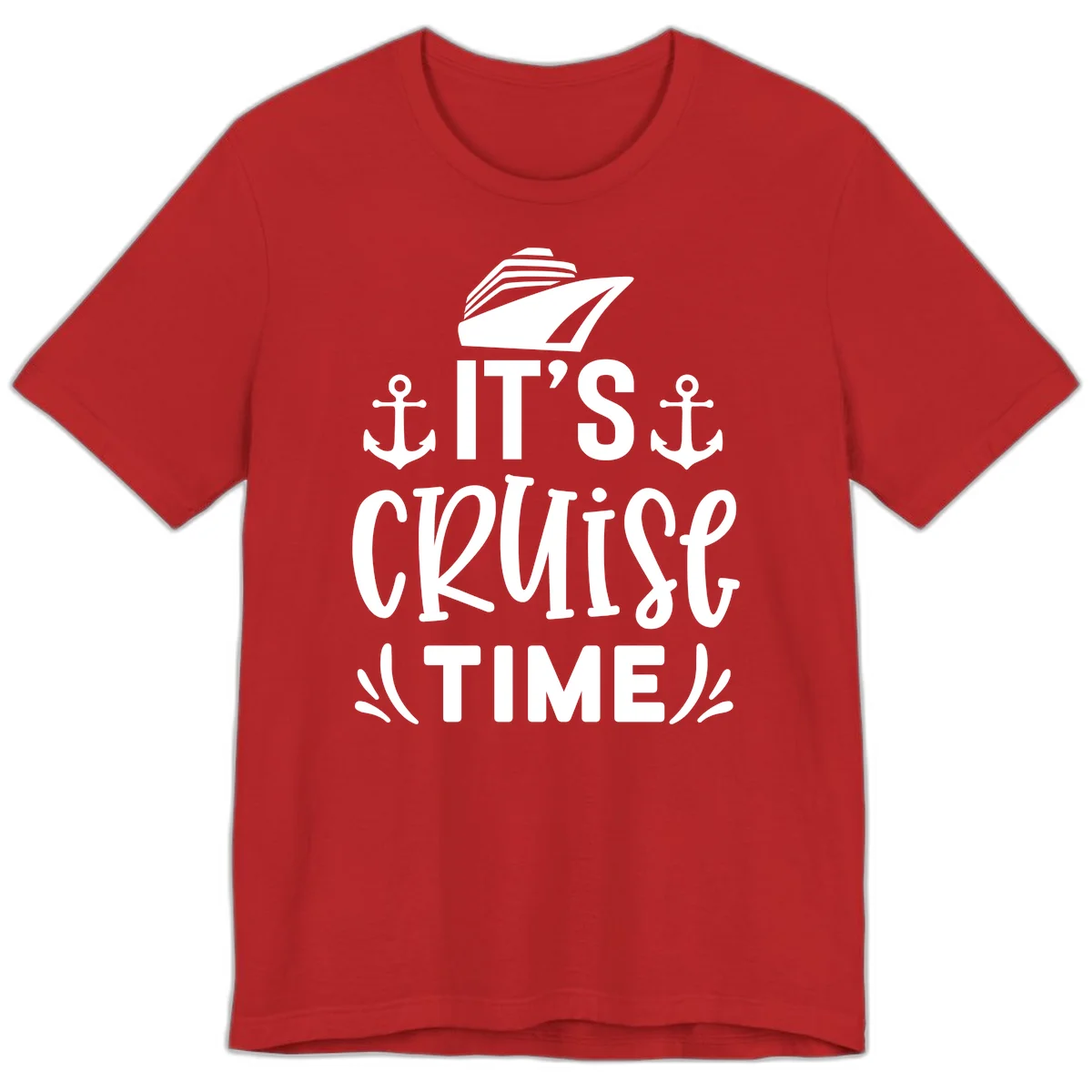 It's Cruise Time Nautical Anchor Premium T-Shirt in Red