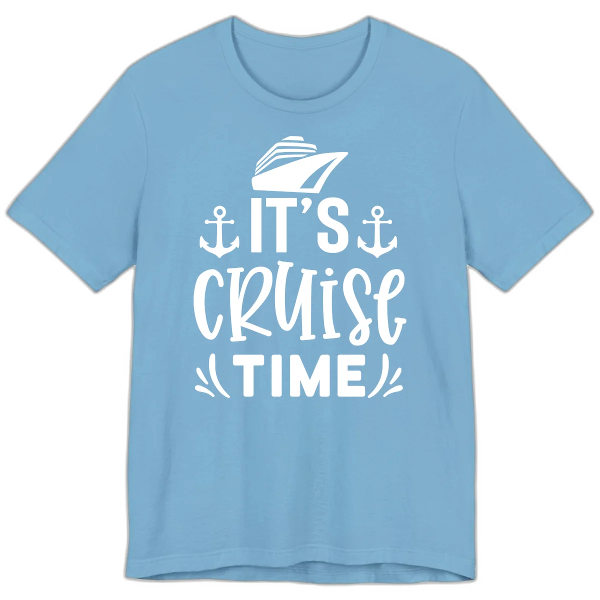 It's Cruise Time Nautical Anchor Premium T-Shirt in Ocean Blue