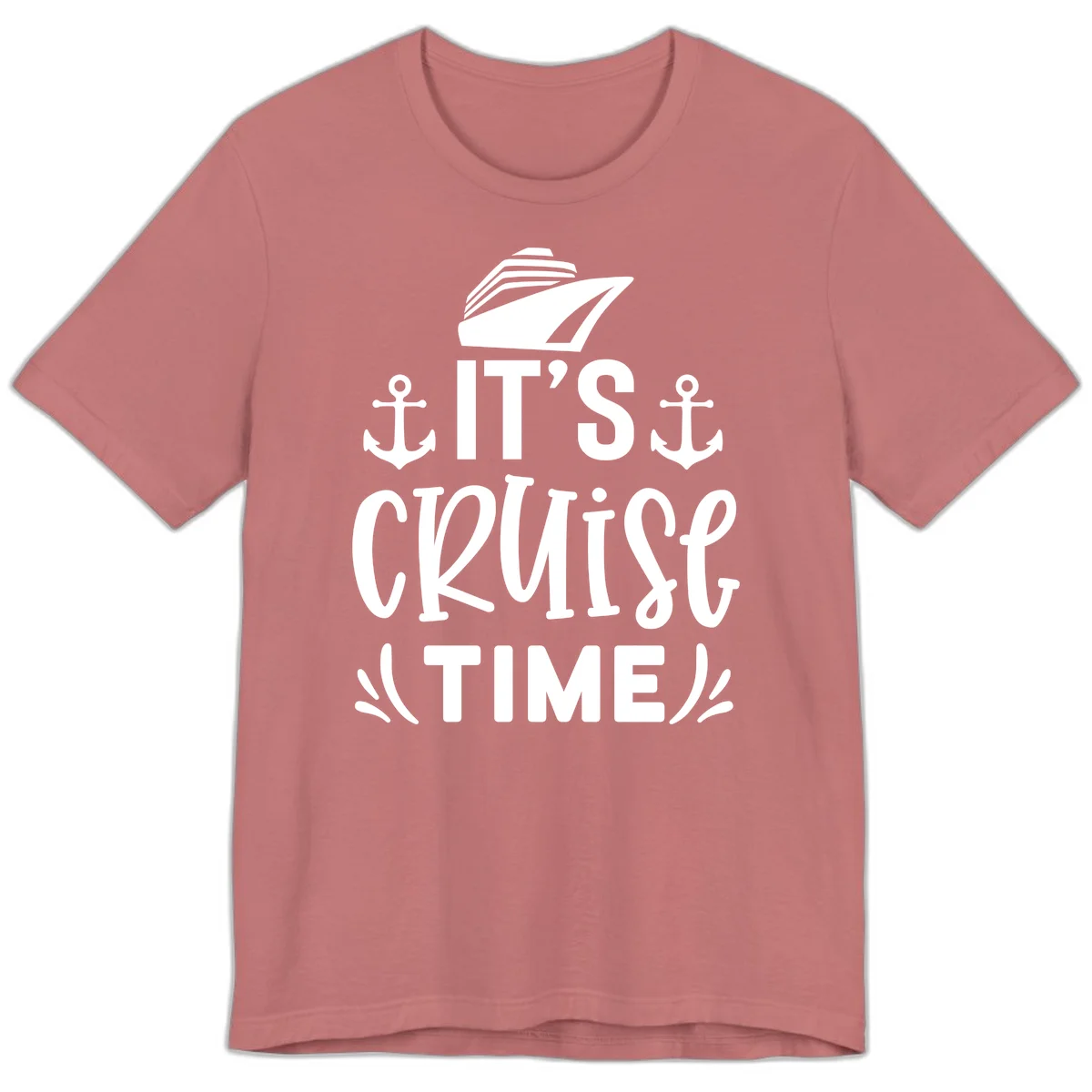 It's Cruise Time Nautical Anchor Premium T-Shirt in Mauve