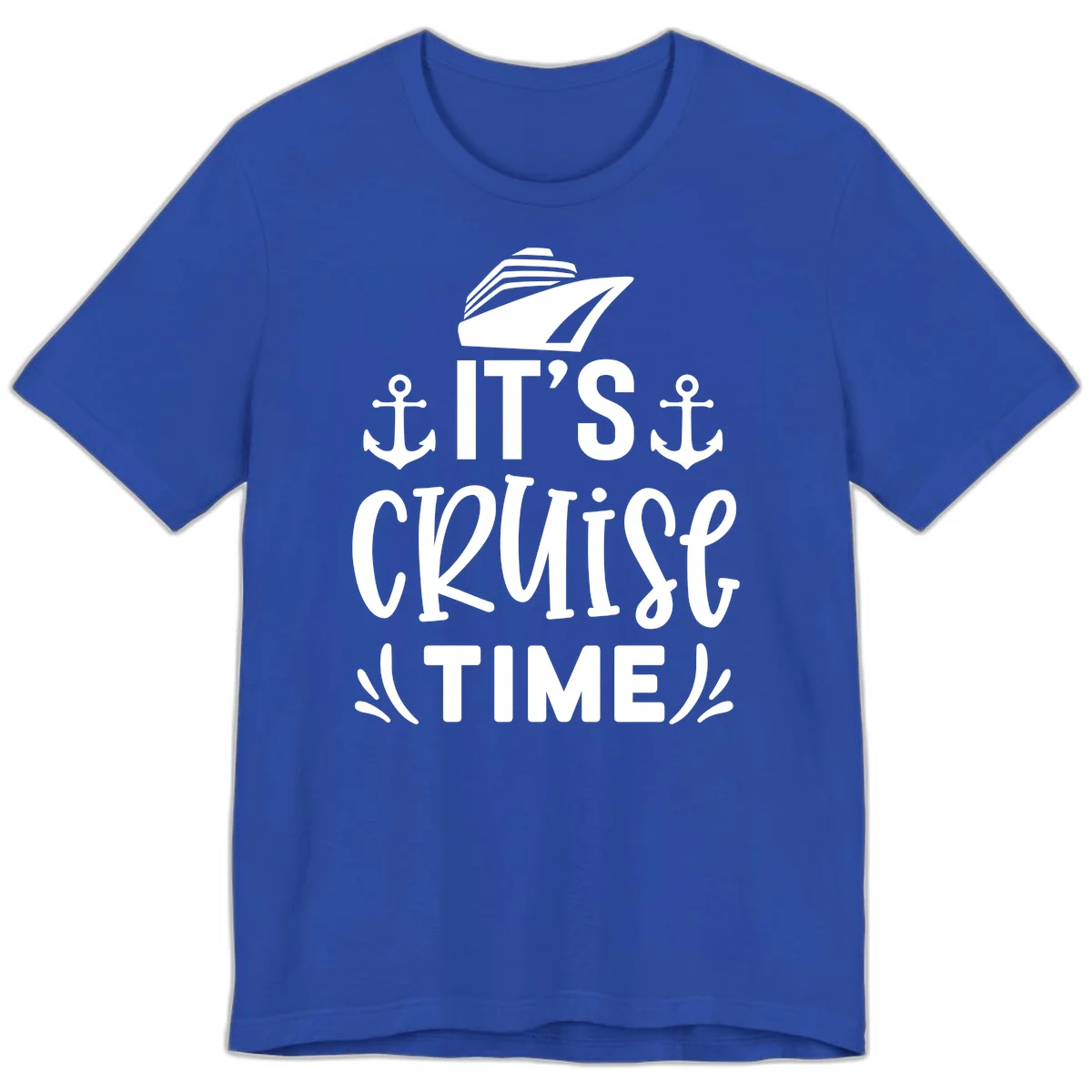 It's Cruise Time Nautical Anchor Premium T-Shirt in True Royal