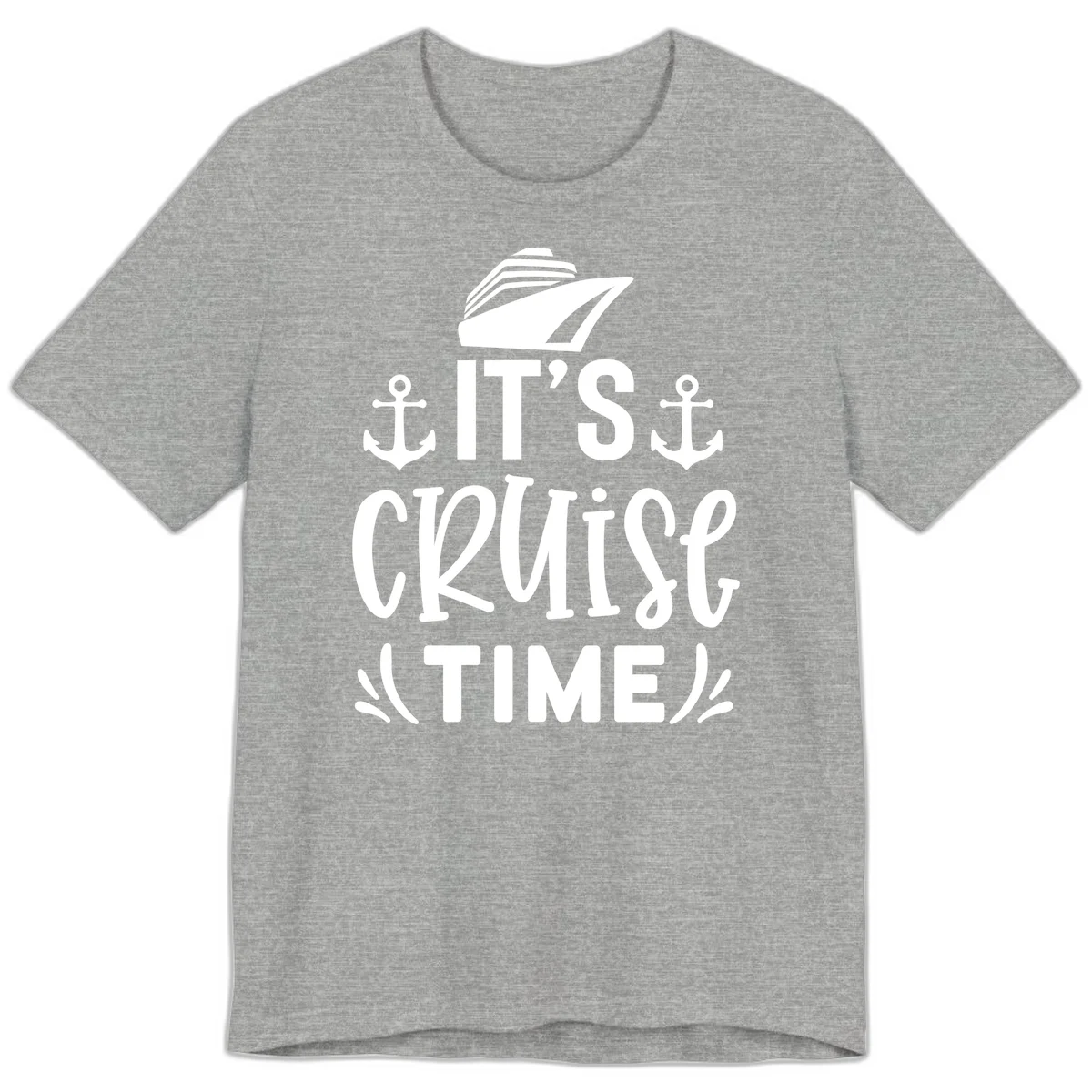 It's Cruise Time Nautical Anchor Premium T-Shirt in Athletic Heather