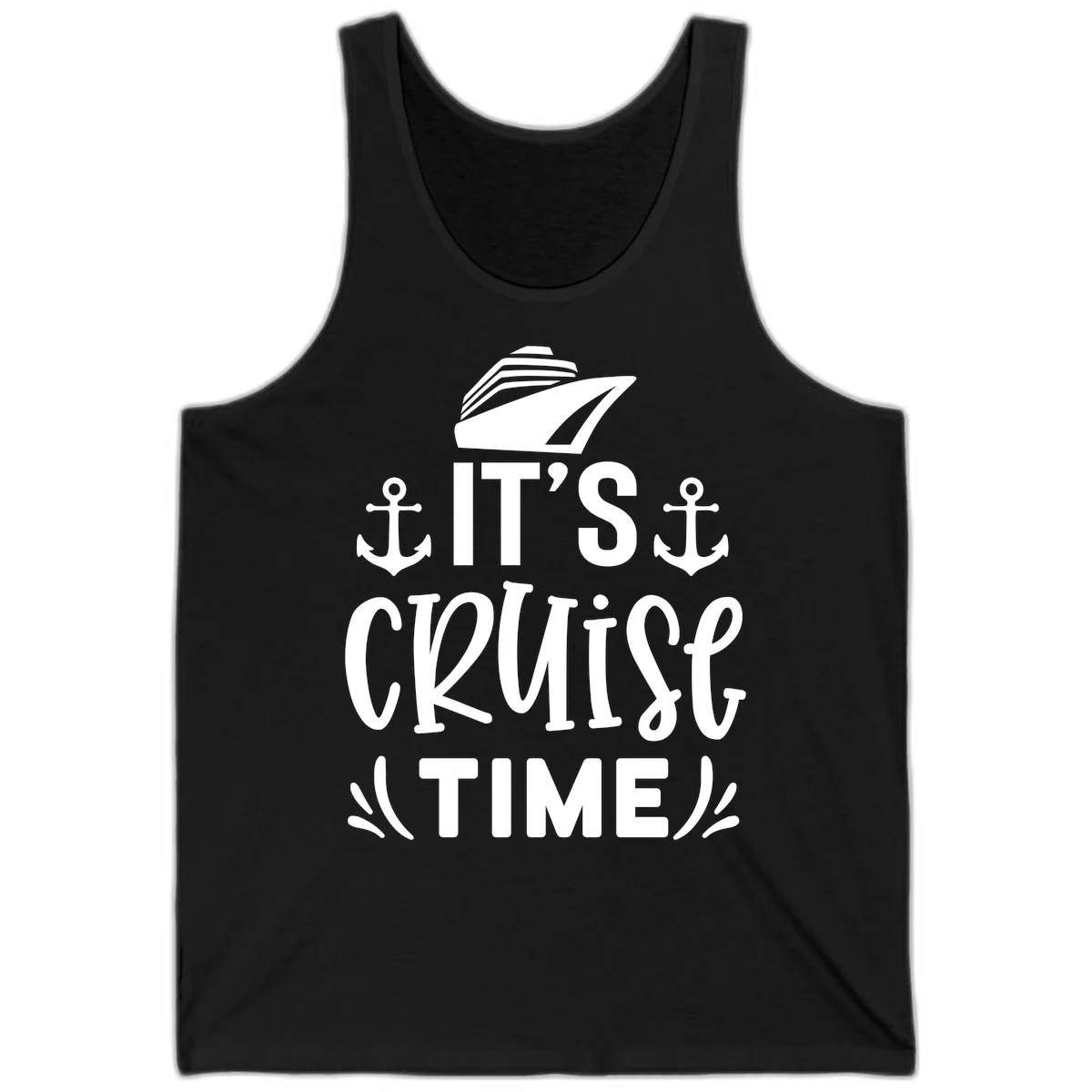 It's Cruise Time Nautical Anchor Tank in Black