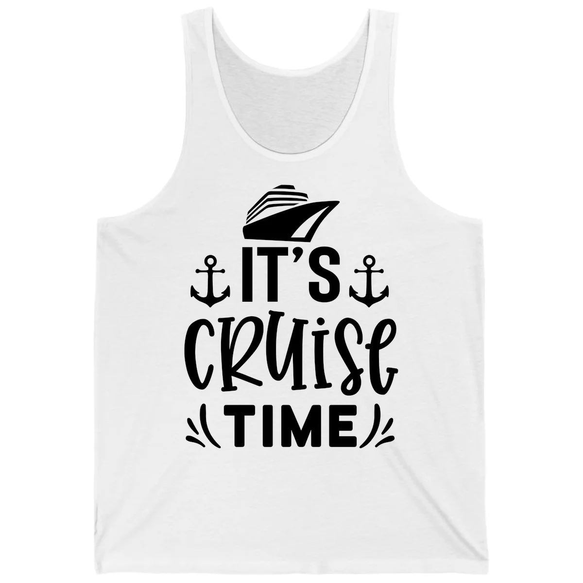 It's Cruise Time Nautical Anchor Tank in White