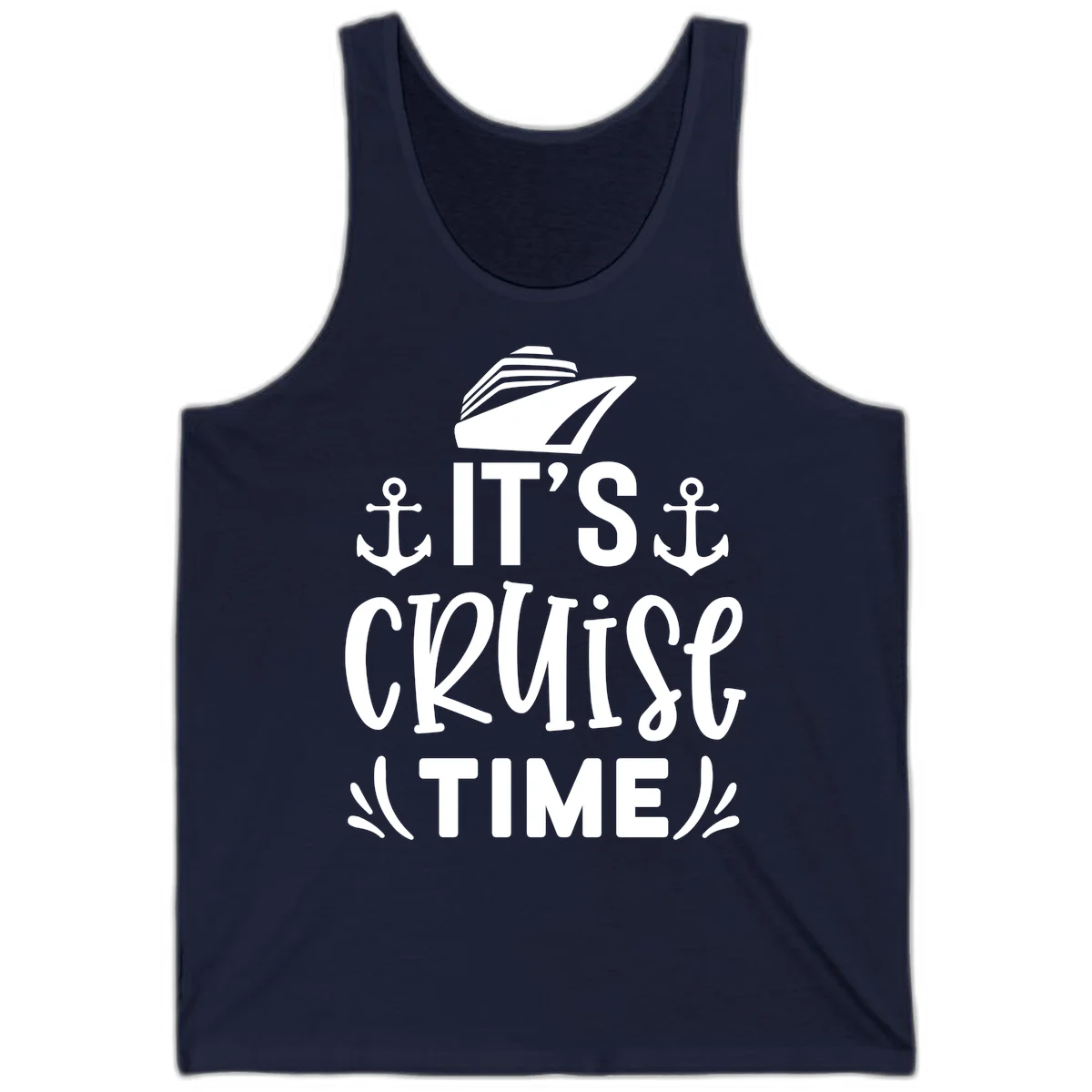 It's Cruise Time Nautical Anchor Tank in Navy
