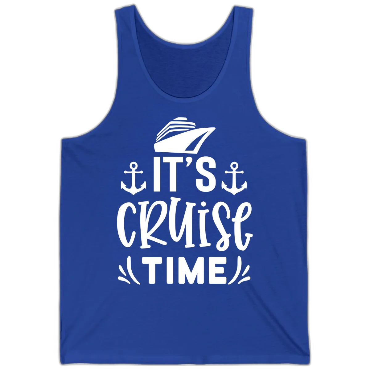 It's Cruise Time Nautical Anchor Tank in True Royal