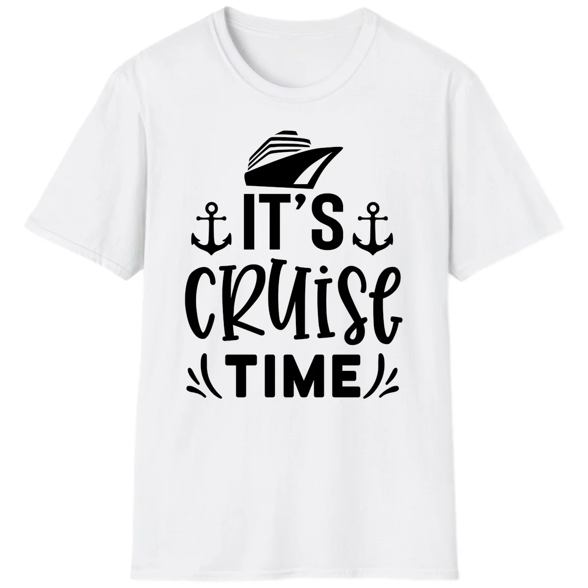 It's Cruise Time Nautical Anchor T-Shirt in White