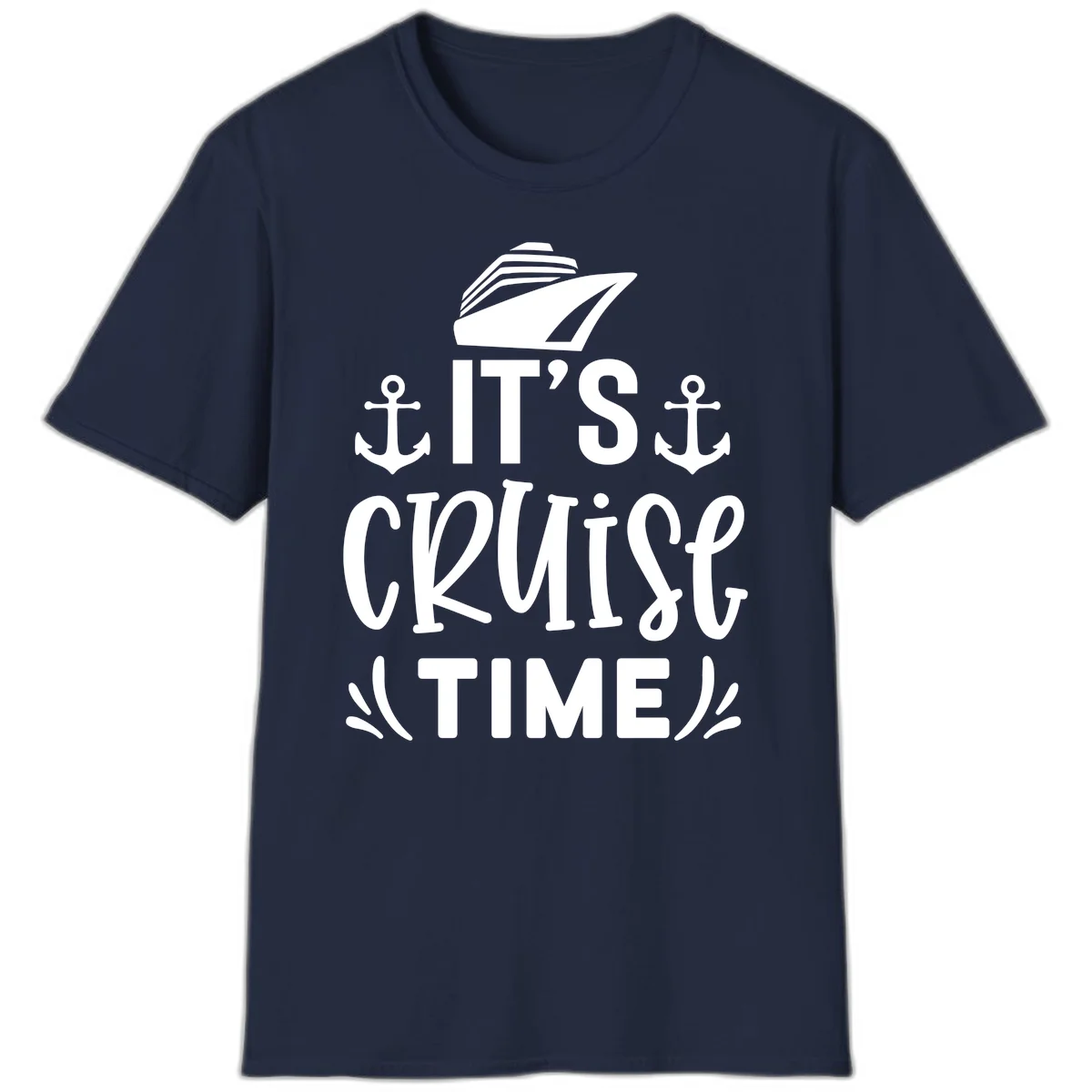 It's Cruise Time Nautical Anchor T-Shirt in Navy