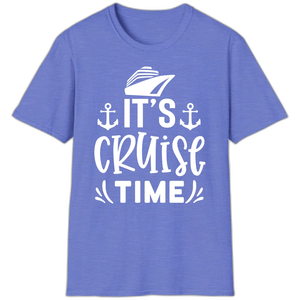 It's Cruise Time Nautical Anchor T-Shirt in Heather Royal