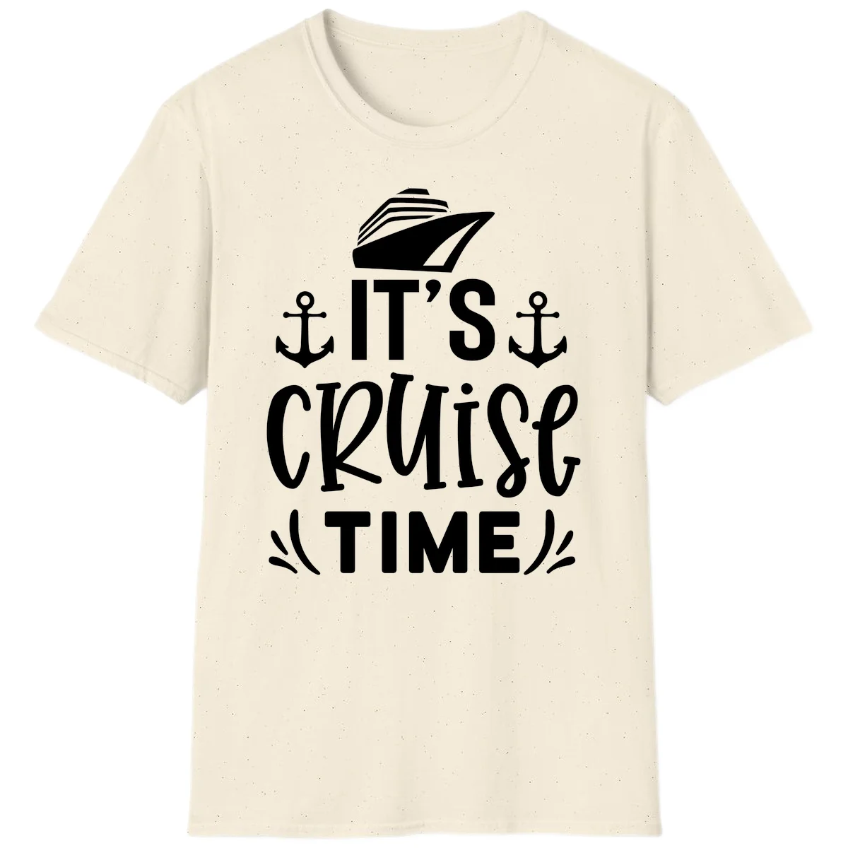It's Cruise Time Nautical Anchor T-Shirt in Natural