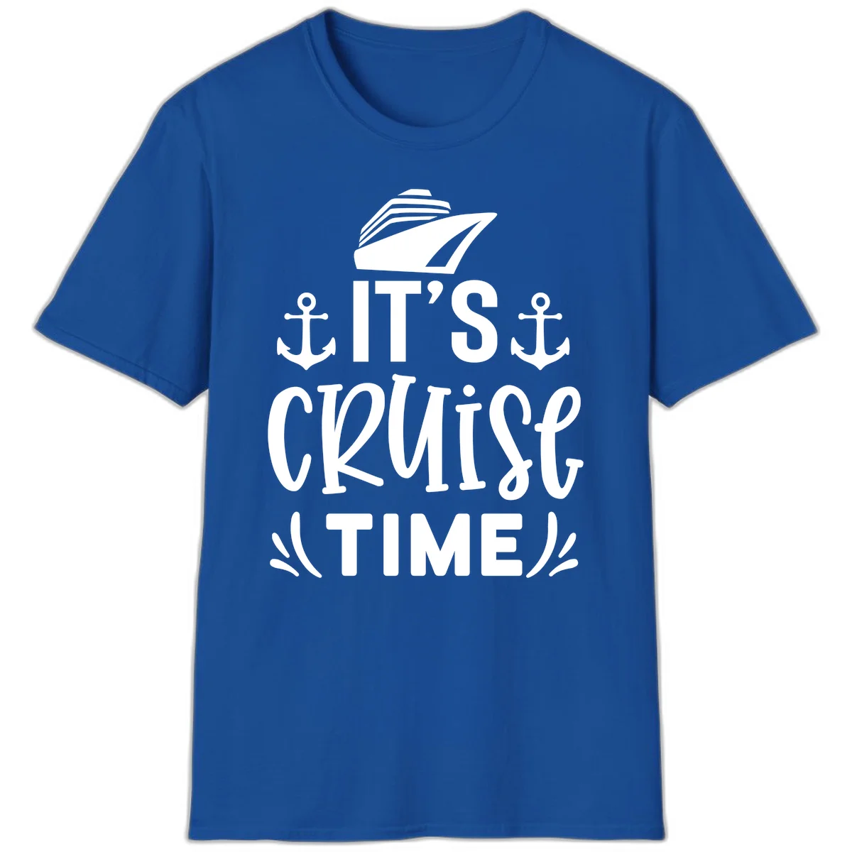 It's Cruise Time Nautical Anchor T-Shirt in Royal