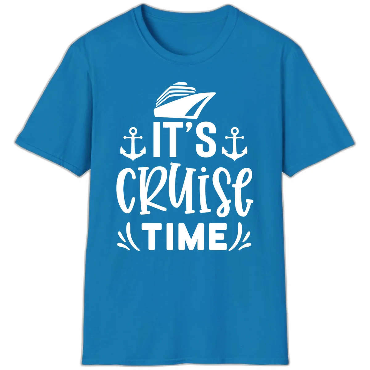 It's Cruise Time Nautical Anchor T-Shirt in Sapphire