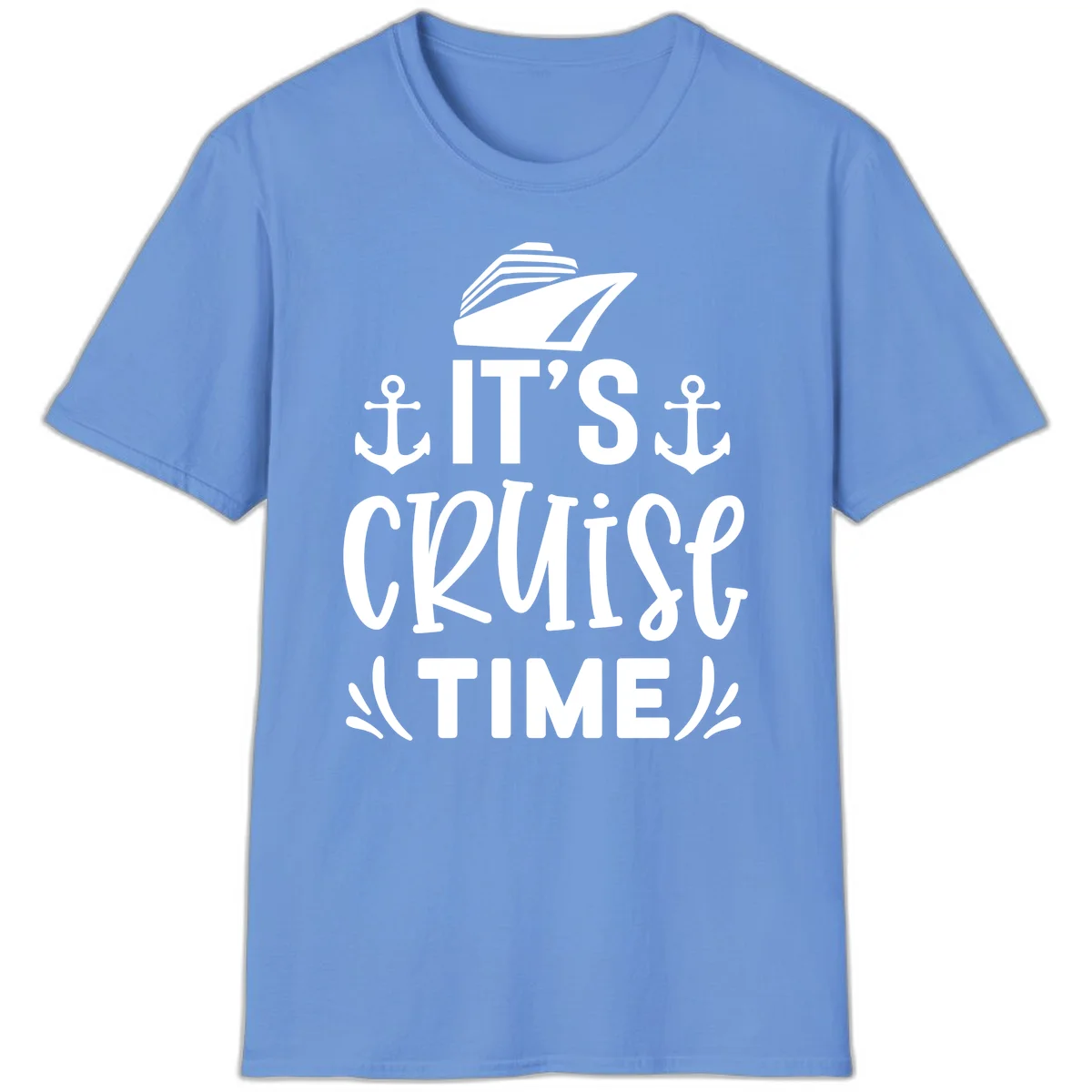 It's Cruise Time Nautical Anchor T-Shirt in Carolina Blue