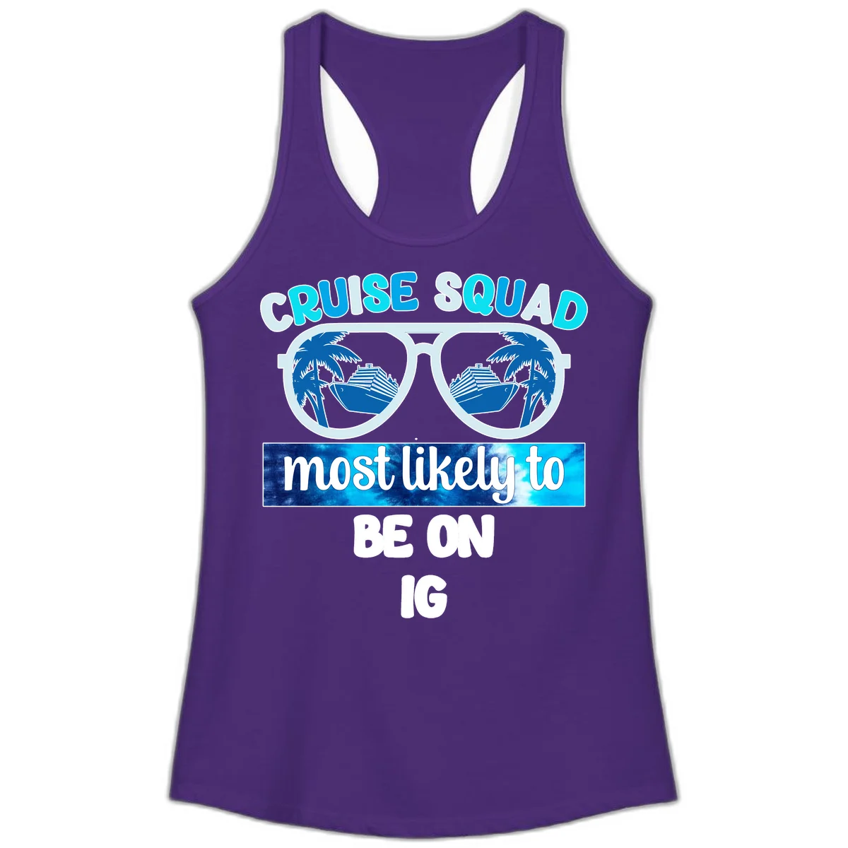 Cruise Squad Most Likely To Be On IG Ladies Tank in Solid Purple Rush