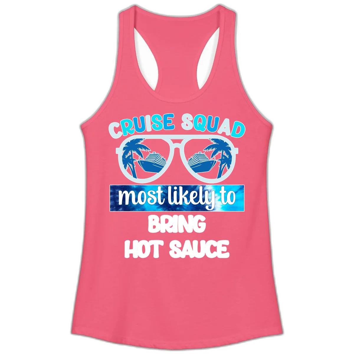 Cruise Squad Hot Sauce Ladies Tank in Hot Pink