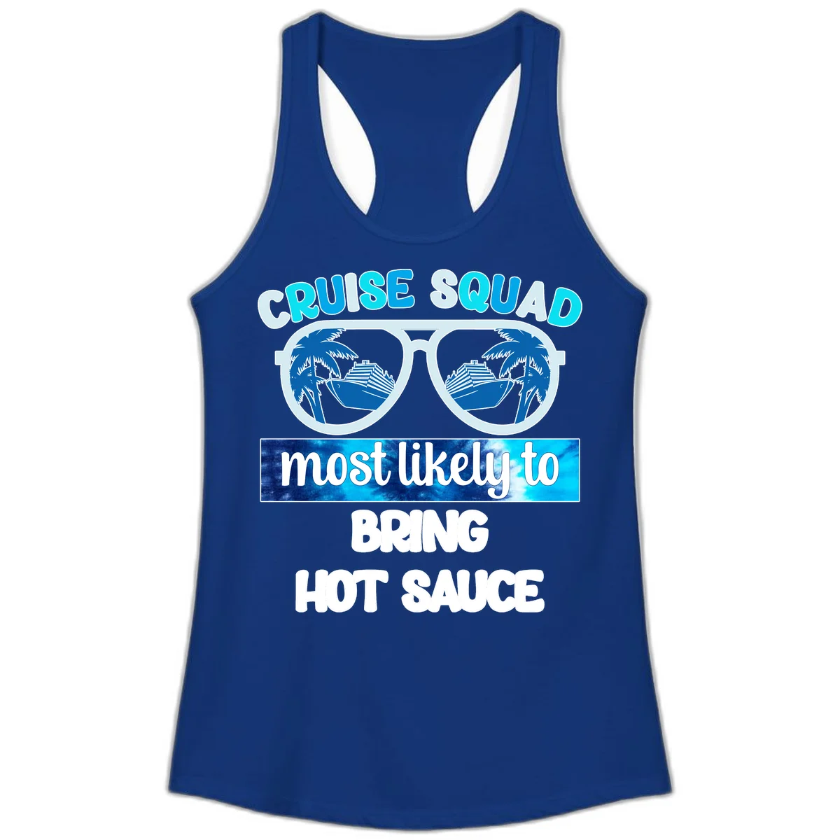Cruise Squad Hot Sauce Ladies Tank in Solid Royal