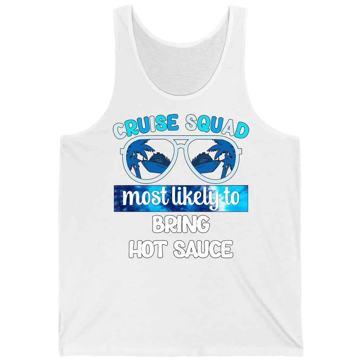 Cruise Squad Hot Sauce Tank Top in White