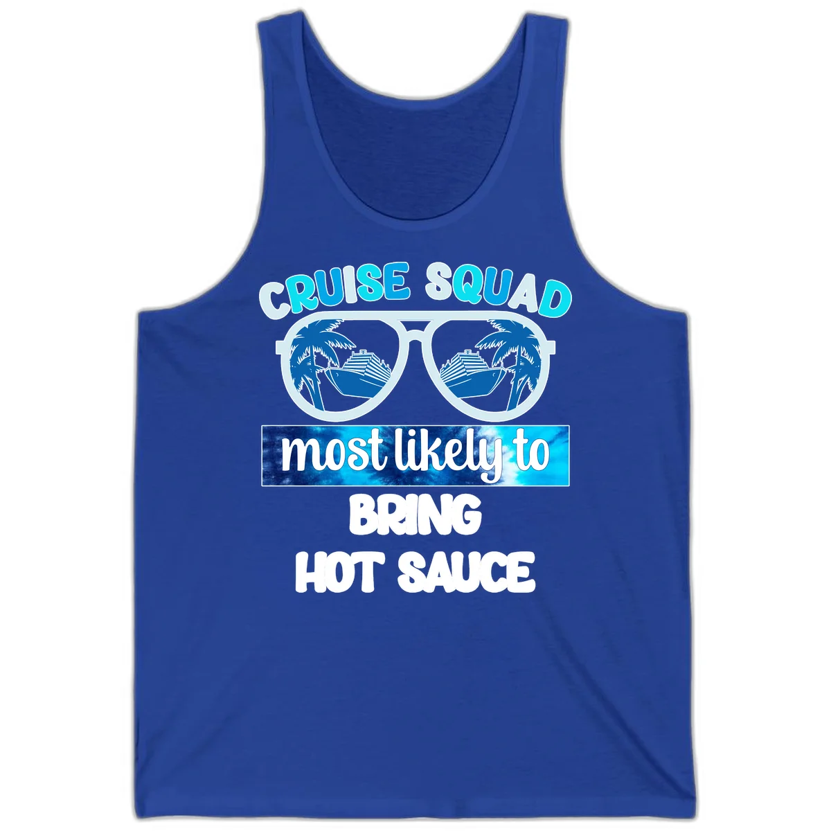 Cruise Squad Hot Sauce Tank Top in True Royal