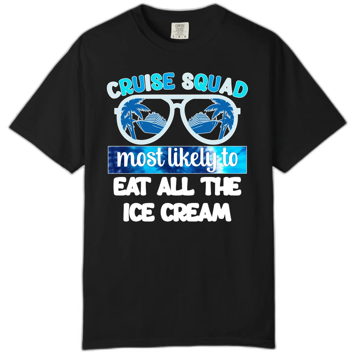 Cruise Squad Ice Cream Sunglasses Comfort Color in Black