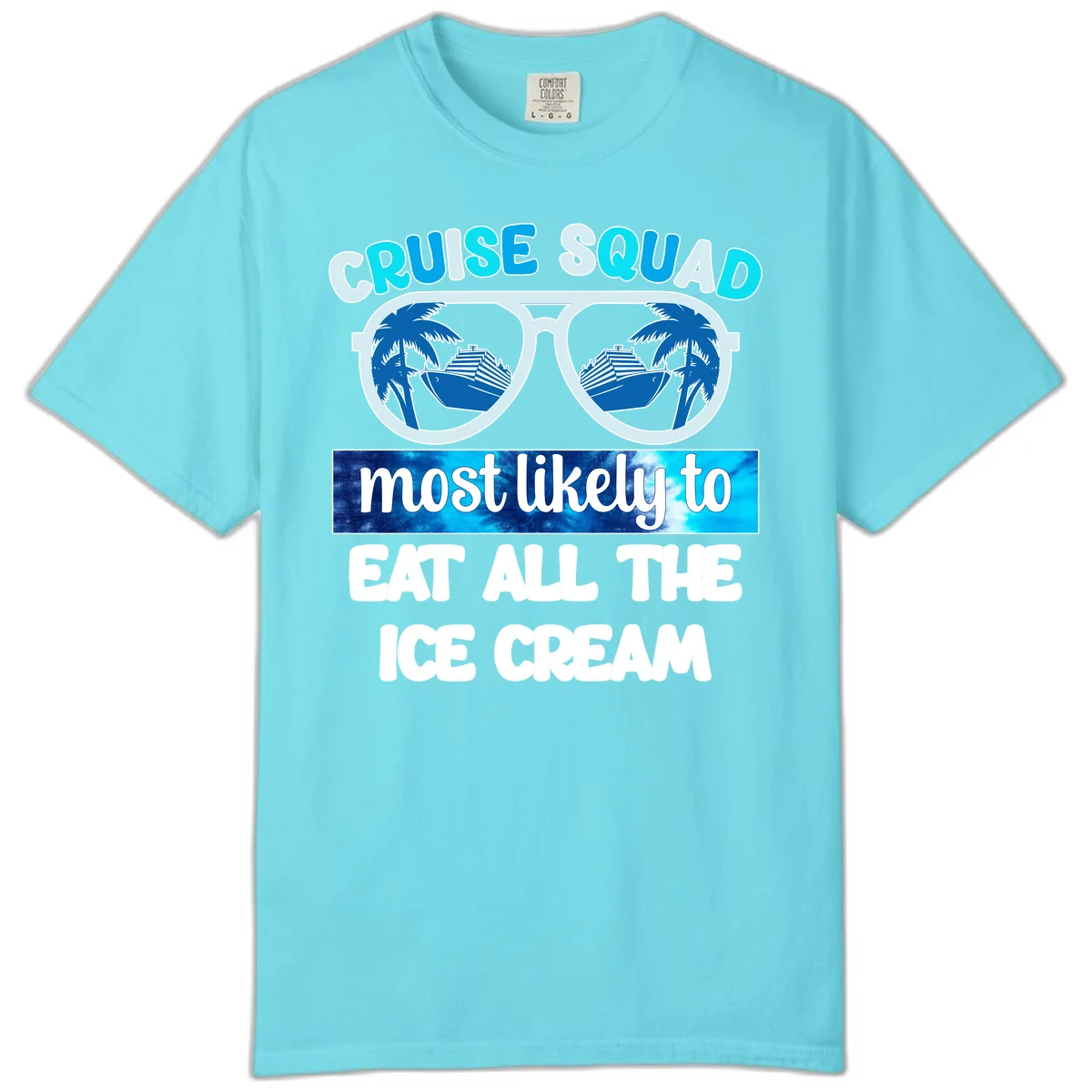 Cruise Squad Ice Cream Sunglasses Comfort Color in Lagoon Blue