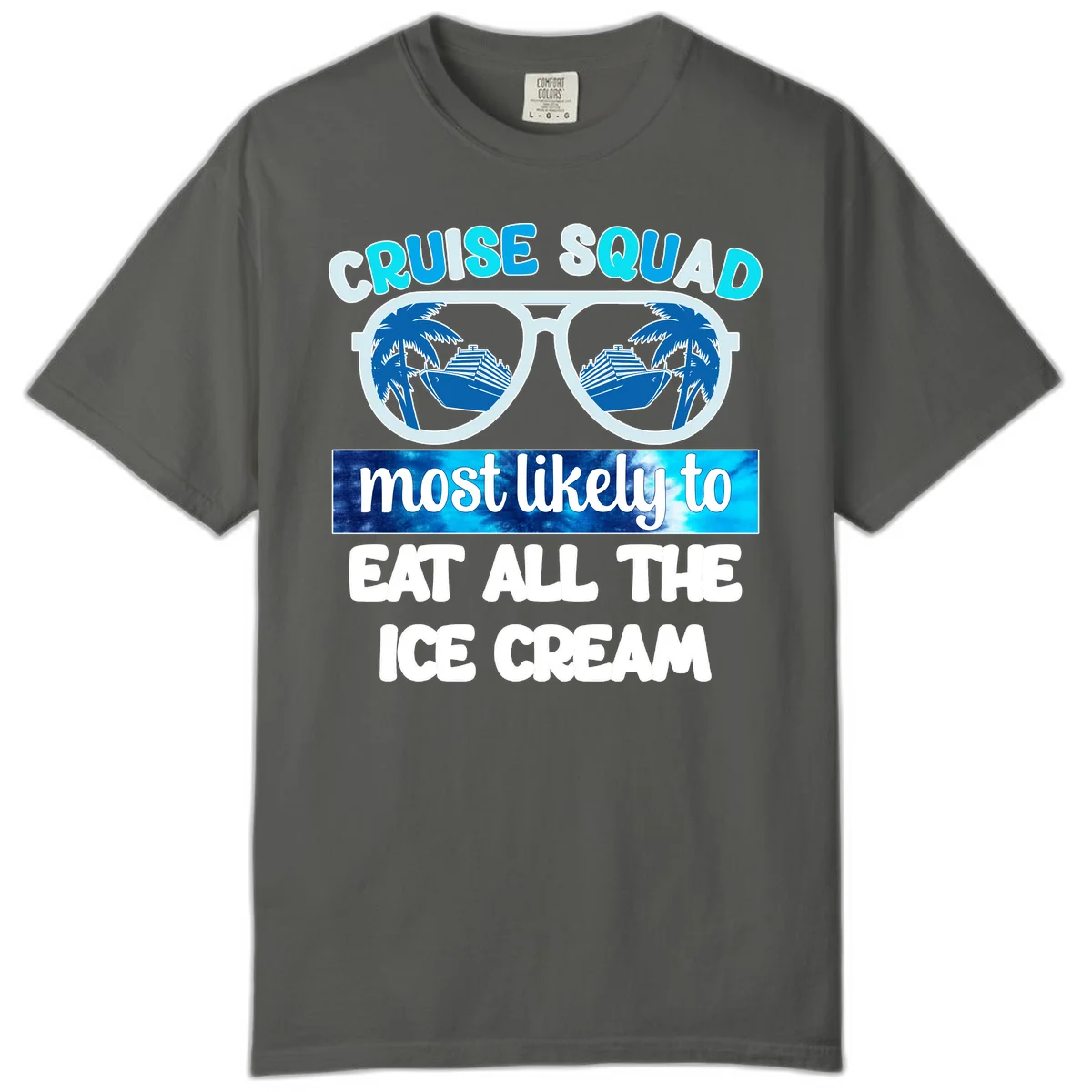 Cruise Squad Ice Cream Sunglasses Comfort Color in Pepper