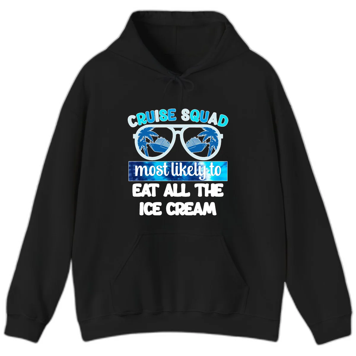 Cruise Squad Ice Cream Sunglasses Hoodie in Black