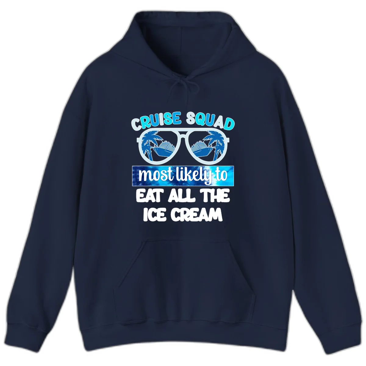 Cruise Squad Ice Cream Sunglasses Hoodie in Navy