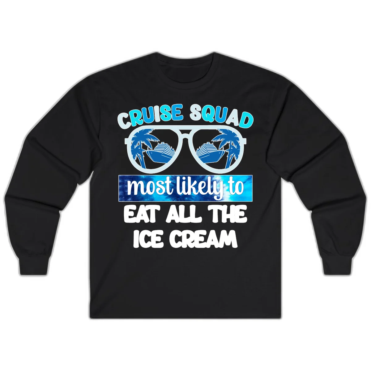Cruise Squad Ice Cream Sunglasses Long Sleeve in Black