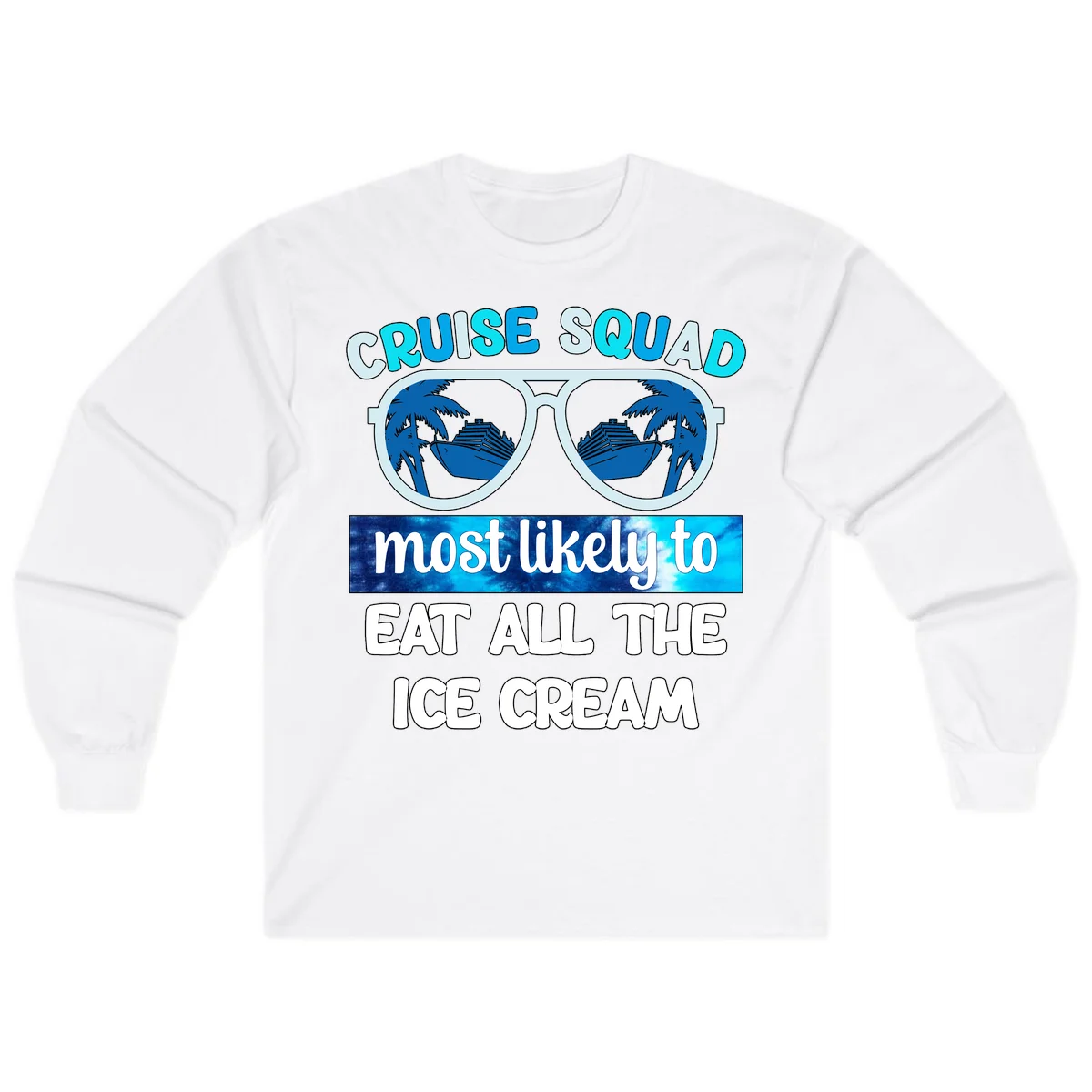 Cruise Squad Ice Cream Sunglasses Long Sleeve in White