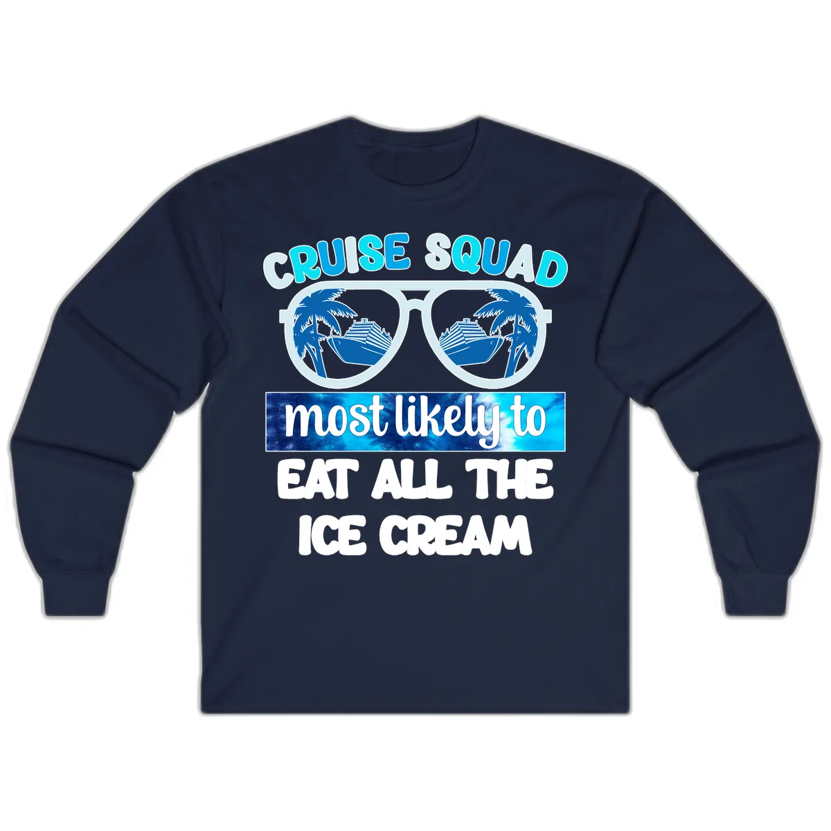Cruise Squad Ice Cream Sunglasses Long Sleeve in Navy