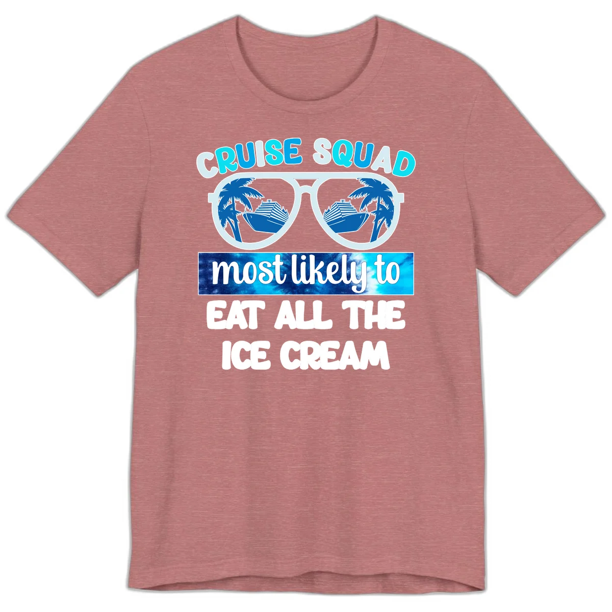Cruise Squad Ice Cream Sunglasses Premium T-Shirt in Heather Mauve