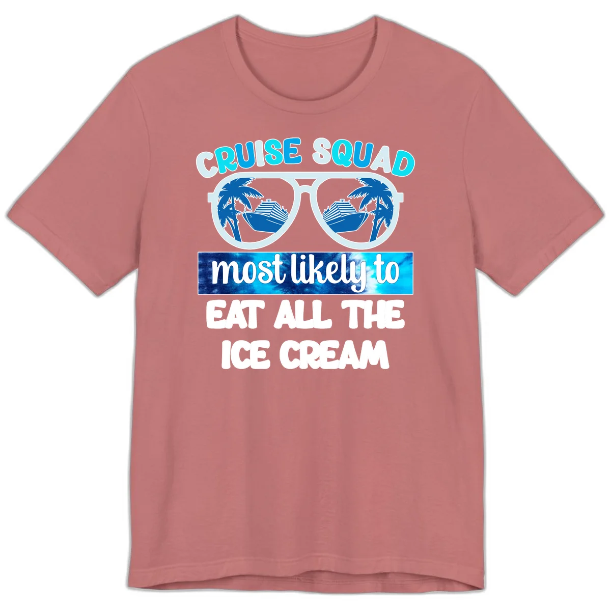 Cruise Squad Ice Cream Sunglasses Premium T-Shirt in Mauve