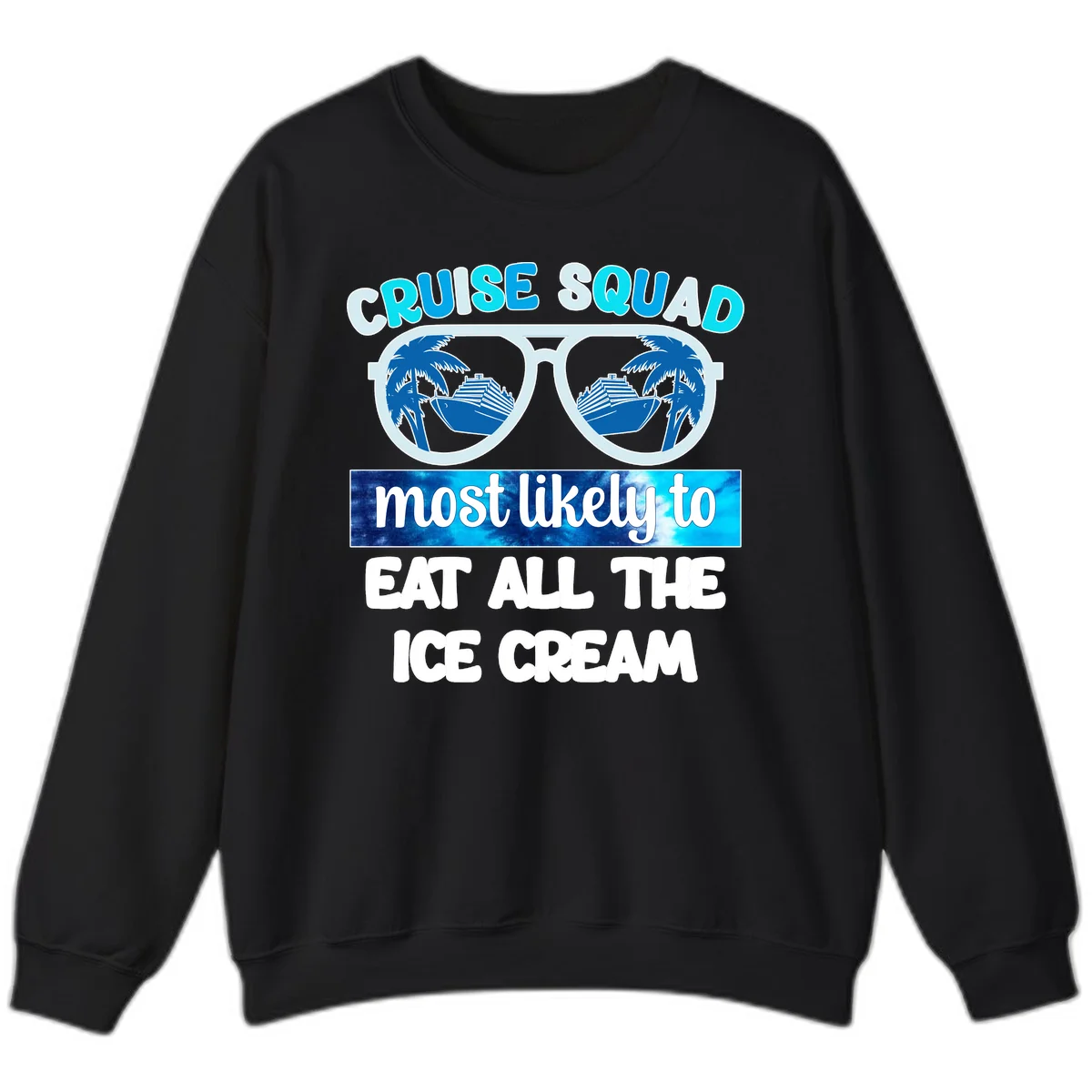 Cruise Squad Ice Cream Sunglasses Sweatshirt in Black
