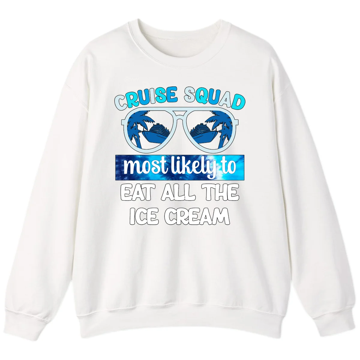 Cruise Squad Ice Cream Sunglasses Sweatshirt in White