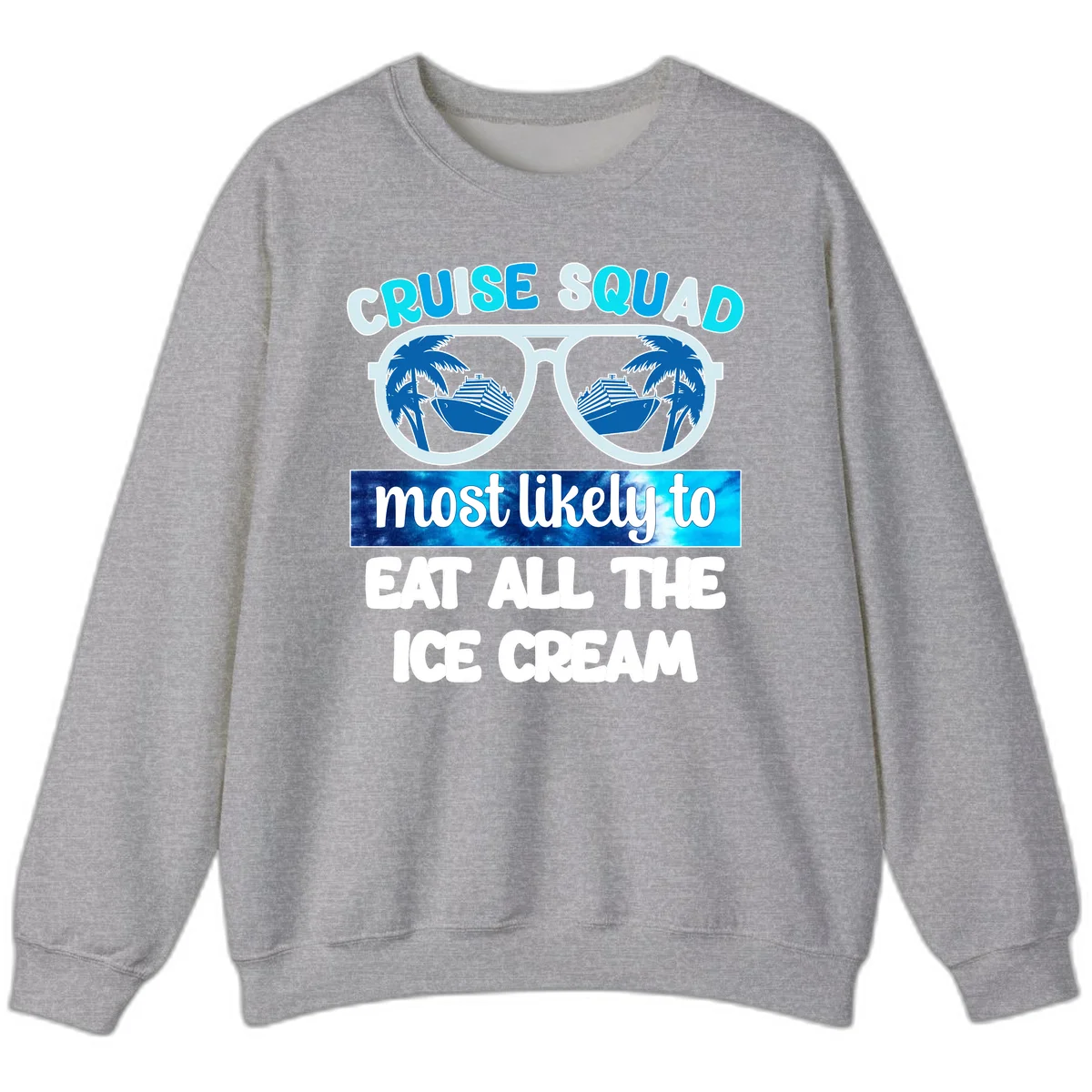 Cruise Squad Ice Cream Sunglasses Sweatshirt in Sport Grey