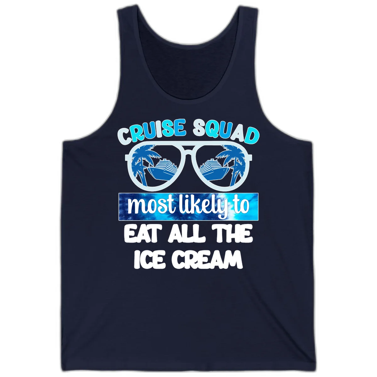 Cruise Squad Ice Cream Sunglasses Tank in Navy