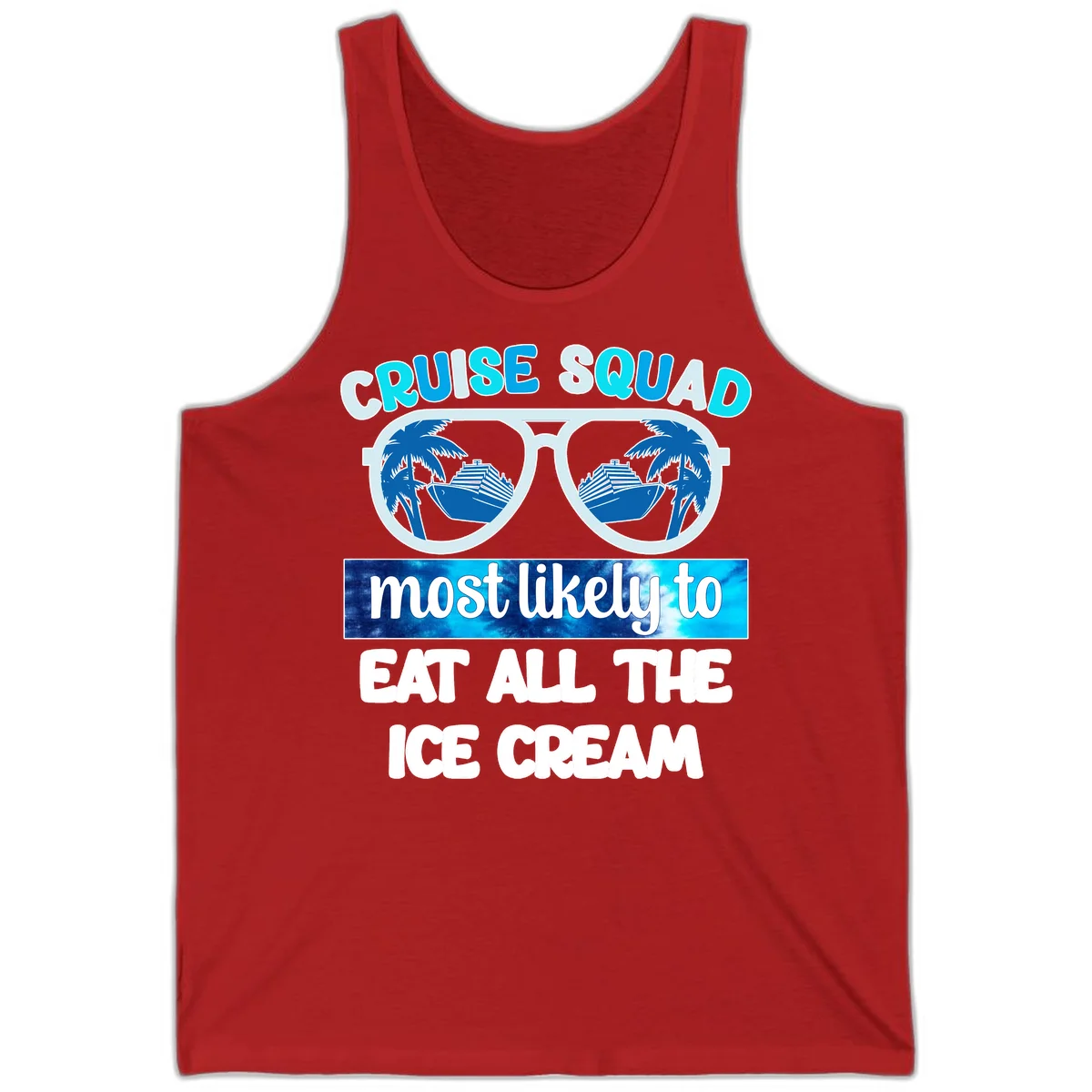Cruise Squad Ice Cream Sunglasses Tank in Red