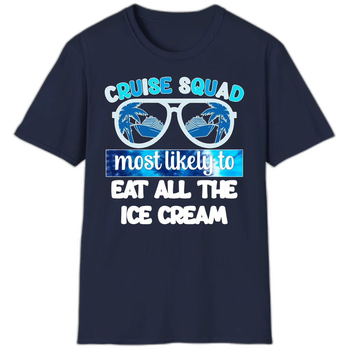 Cruise Squad Ice Cream Sunglasses T-Shirt in Navy