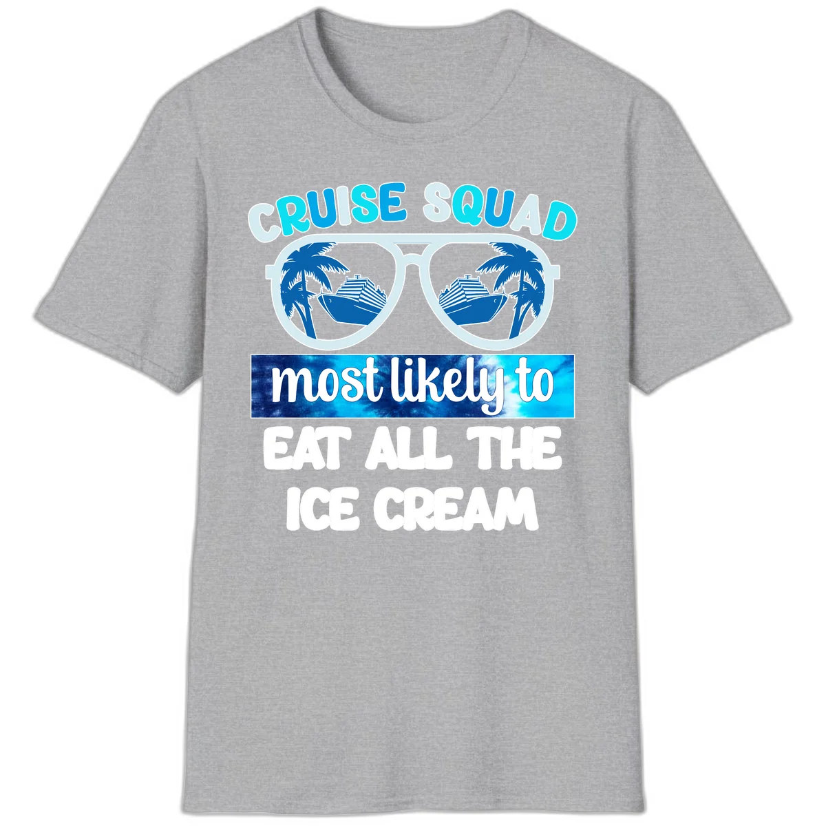 Cruise Squad Ice Cream Sunglasses T-Shirt in Sport Grey