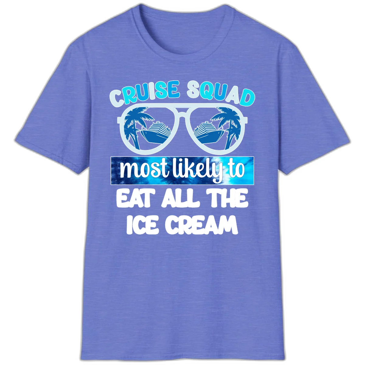 Cruise Squad Ice Cream Sunglasses T-Shirt in Heather Royal